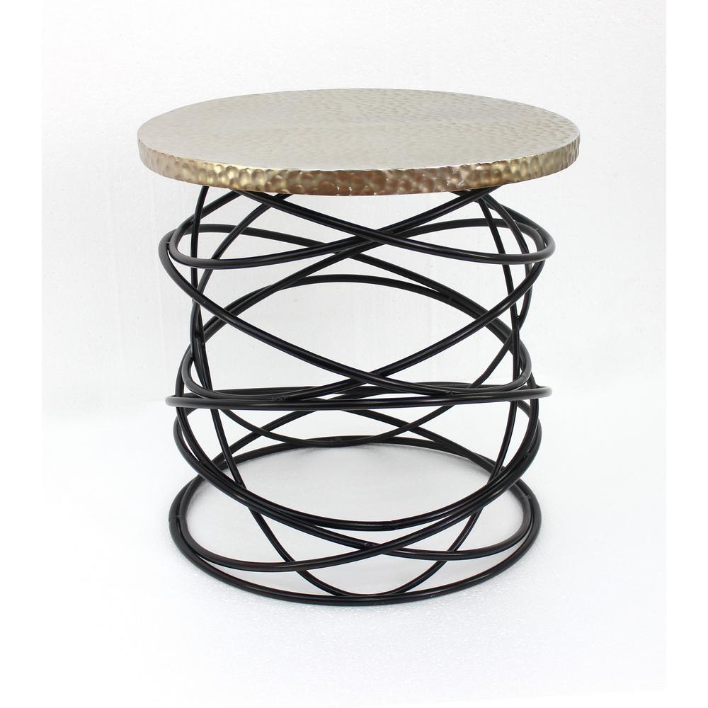 Gold Metal End Table With Black Base Af 079 The Home Depot Gold Metal End Table With Black Base