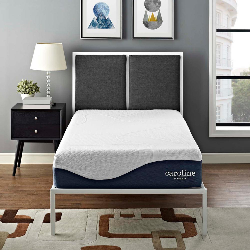 MODWAY Caroline 10 in. Twin Memory Foam Mattress MOD5737WHI The
