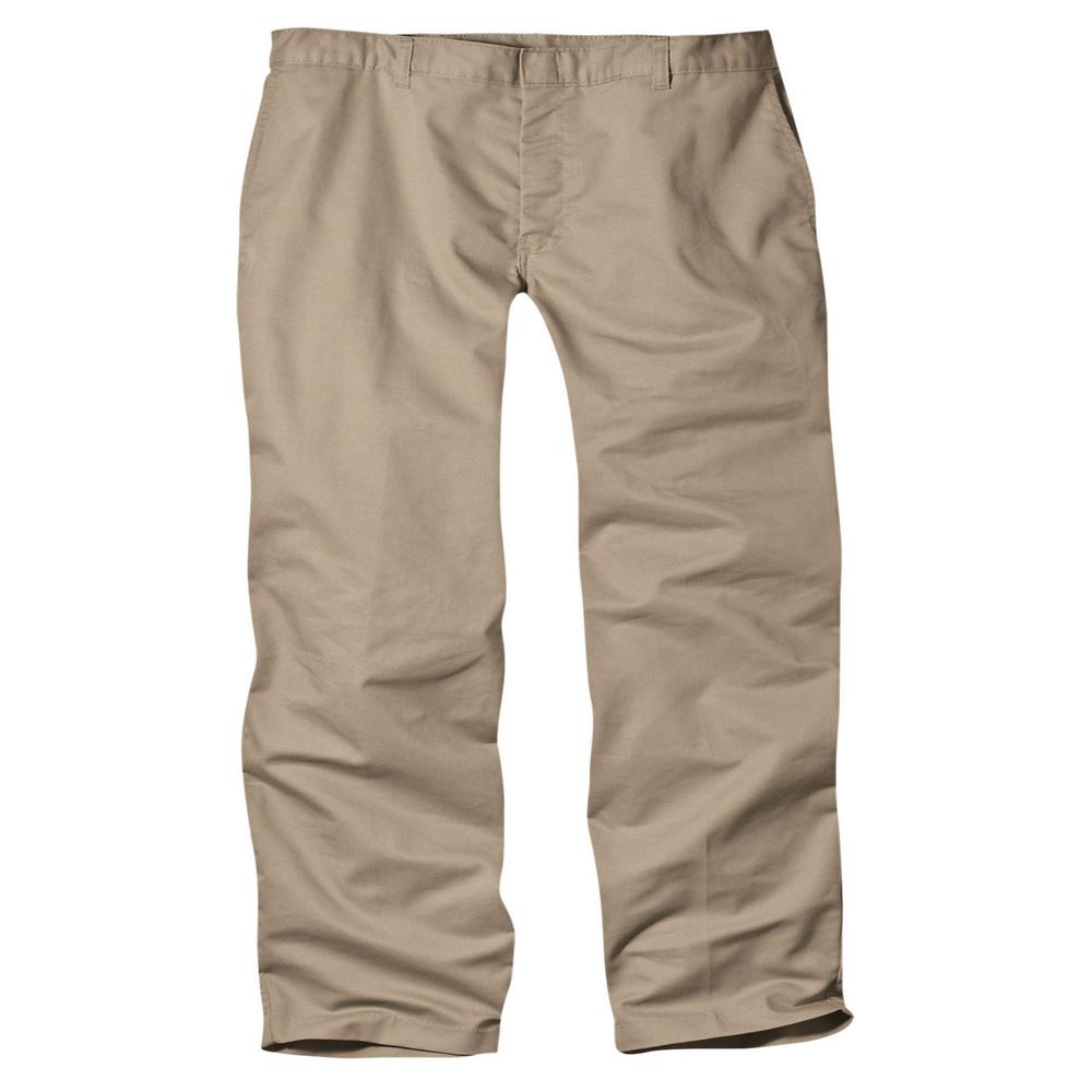 khaki flat front pants
