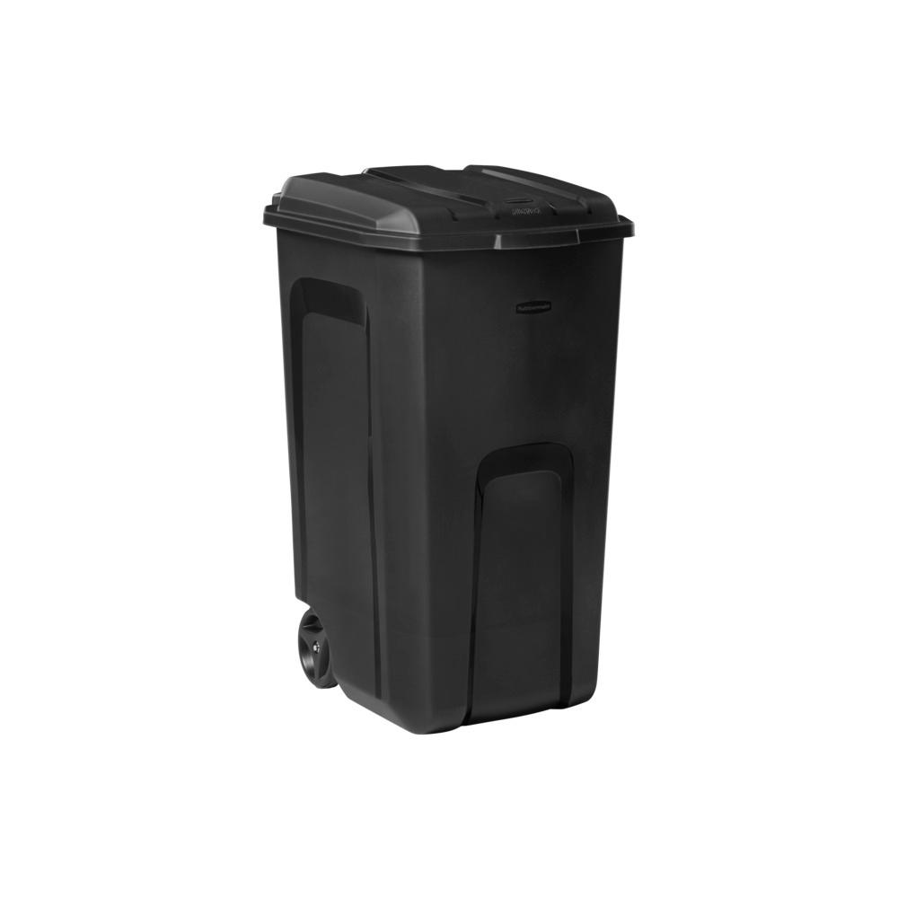 Rubbermaid Roughneck 45 Gal Black, Outdoor Wicker Trash Can Home Depot