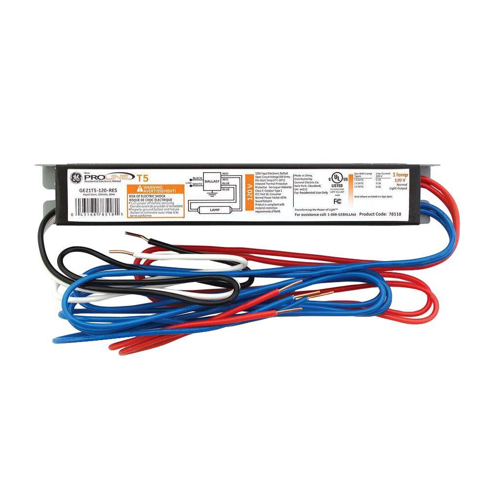 GE 3 ft. and 4 ft. 2Lamp T5 120Volt Residential Electronic Ballast