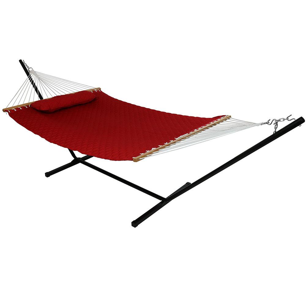 Sunnydaze Decor 10 3 4 Ft Quilted Double Fabric 2 Person Hammock