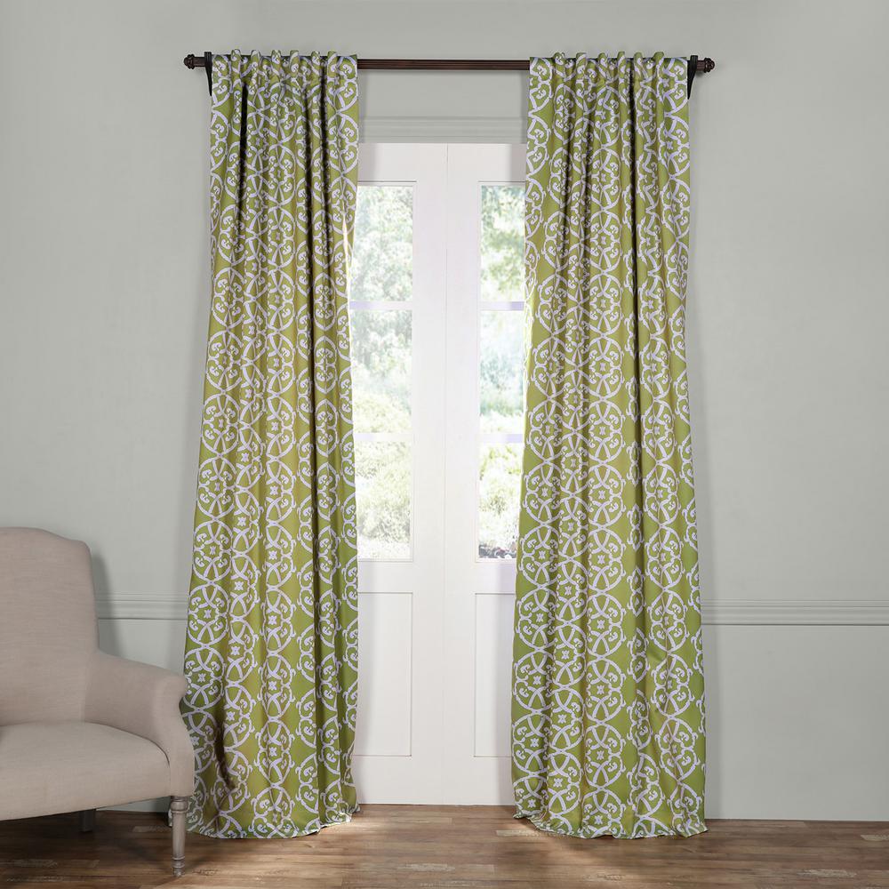 Green Exclusive Fabrics Furnishings Semi Opaque Curtains Semi Opaque Secret Garden Leaf Green Blackout Curtain 50 In W X 120