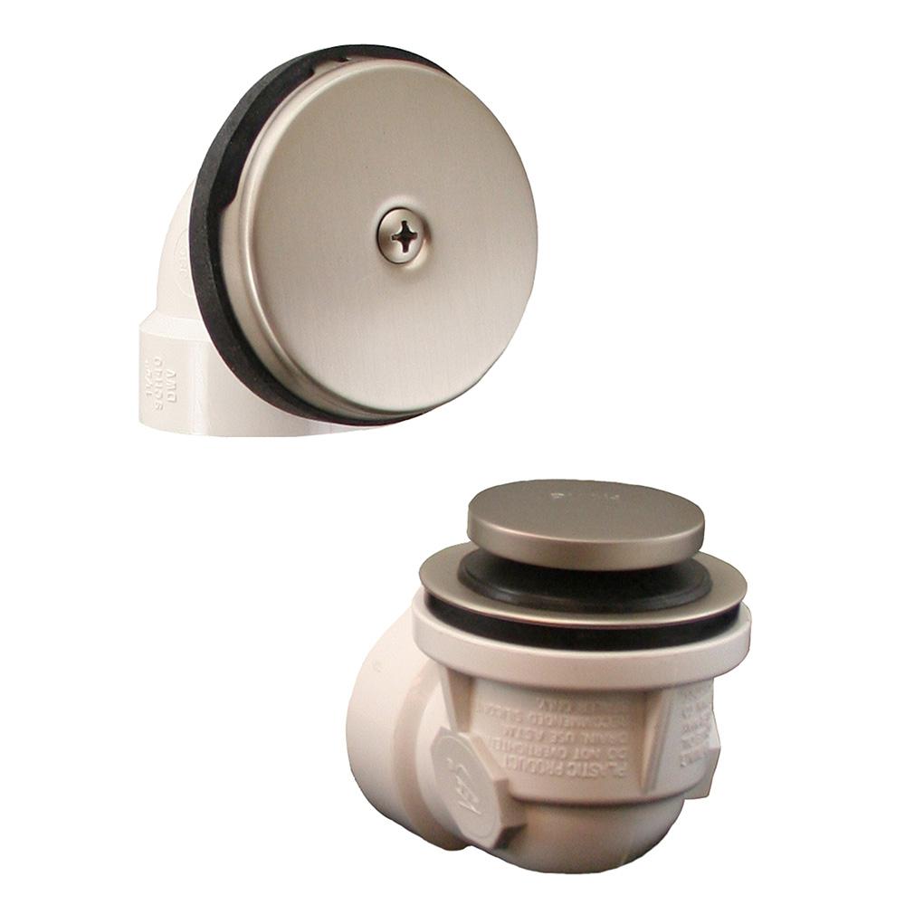 JONES STEPHENS Toe Touch 1-1/2 in. Schedule 40 PVC 1-Hole Bath Waste ...