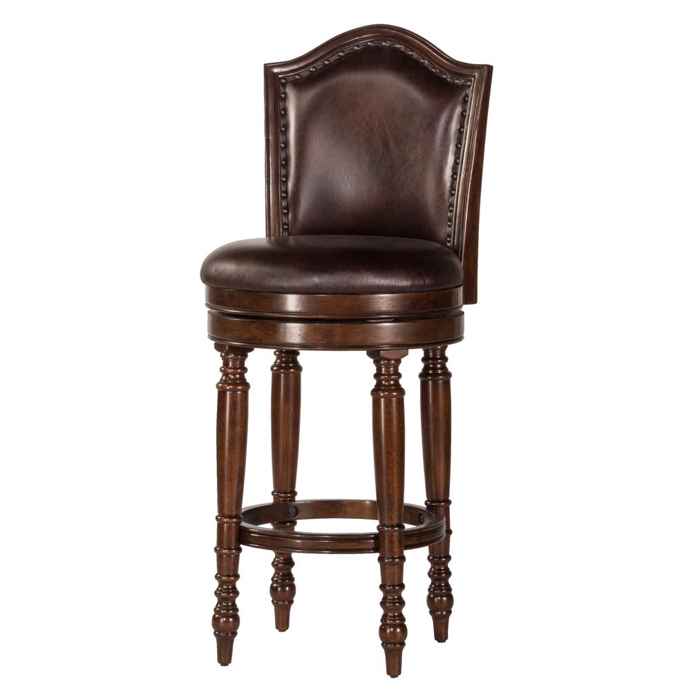 New Ridge Home Goods Chapman 45 in. high Brown Bar Height Swivel Stool