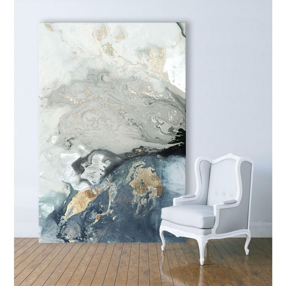 Giant Art 54 In X 84 In Ocean Splash I Indigo Version By Pi Studio Canvas Wall Art Pipg 269 5a9 The Home Depot
