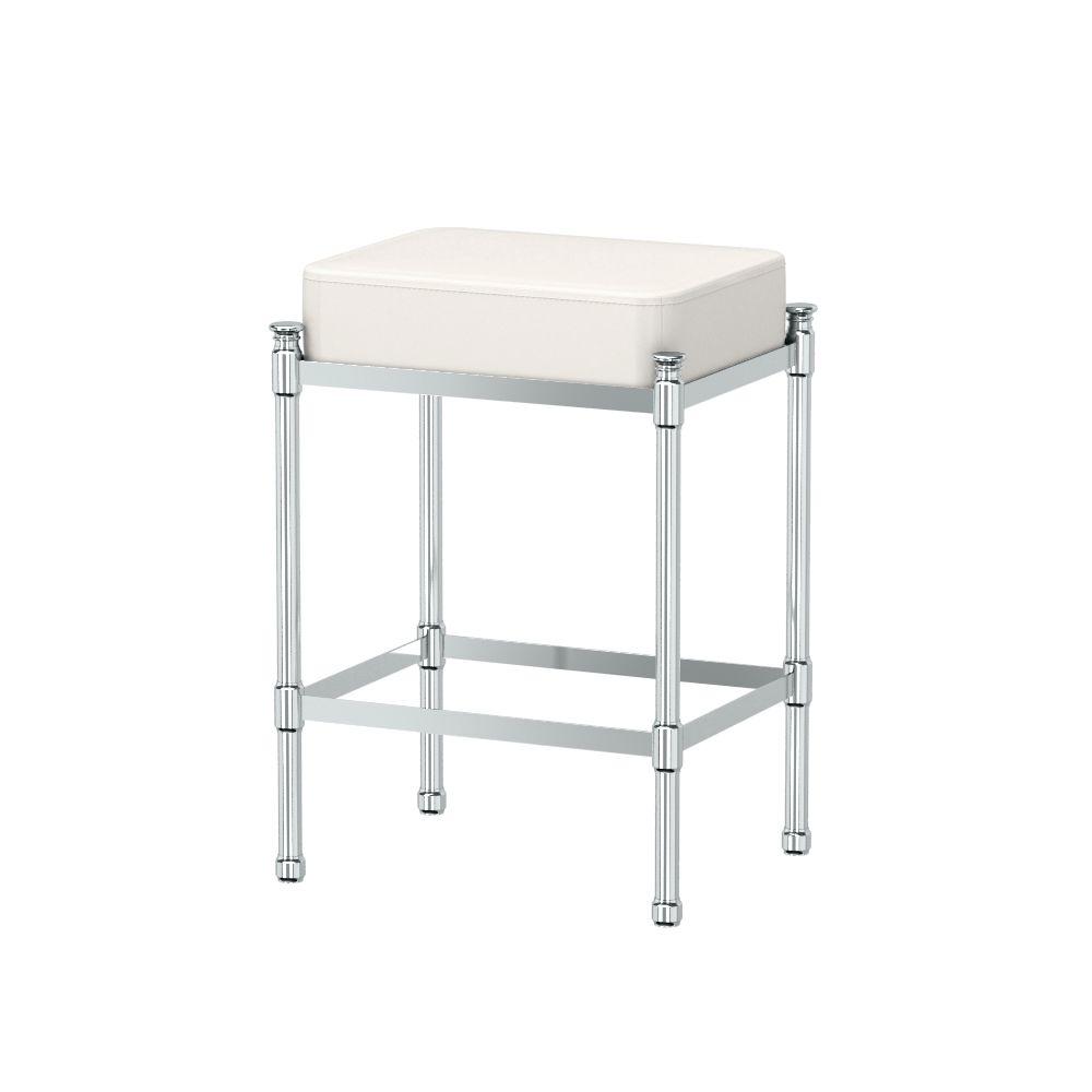 Gatco 1425 In W X 195 In H Bath Vanity Stool In Chrome 1356 The Home Depot