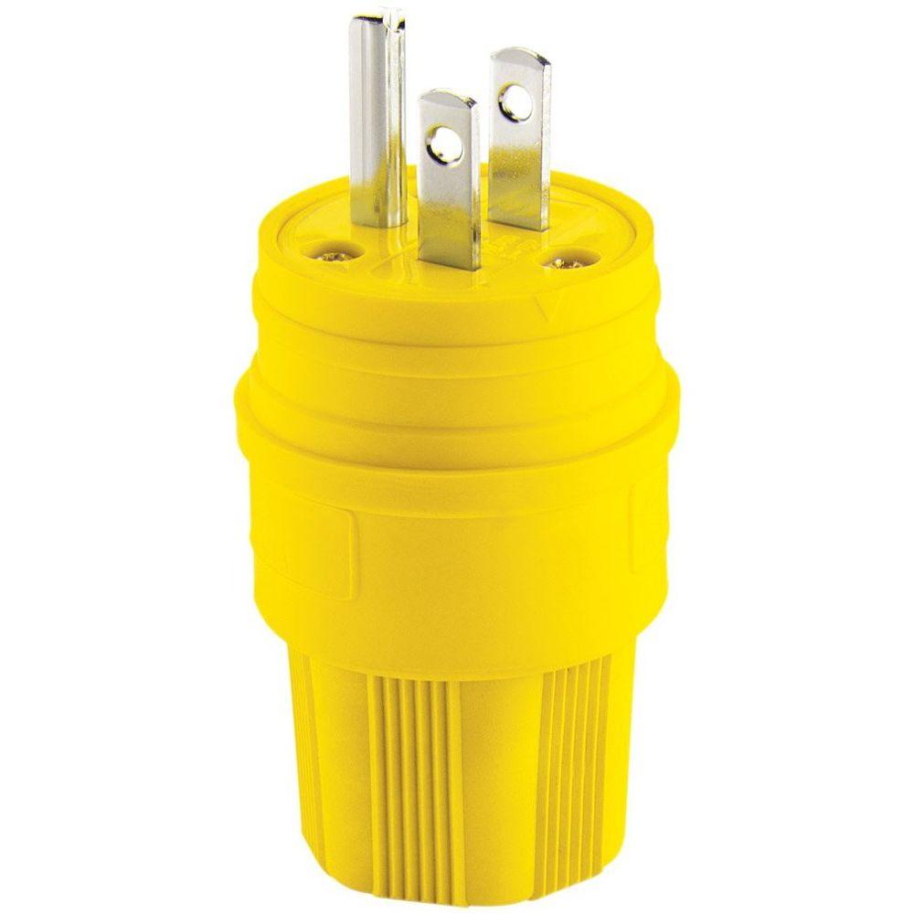 15 Amp 125 Volt 2 Pole 3 Wire Water Grade Plug Yellow