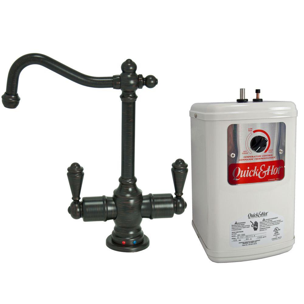 2 Handle Hot And Cold Water Dispenser Faucet With Heating Tank In Venetian Bronze