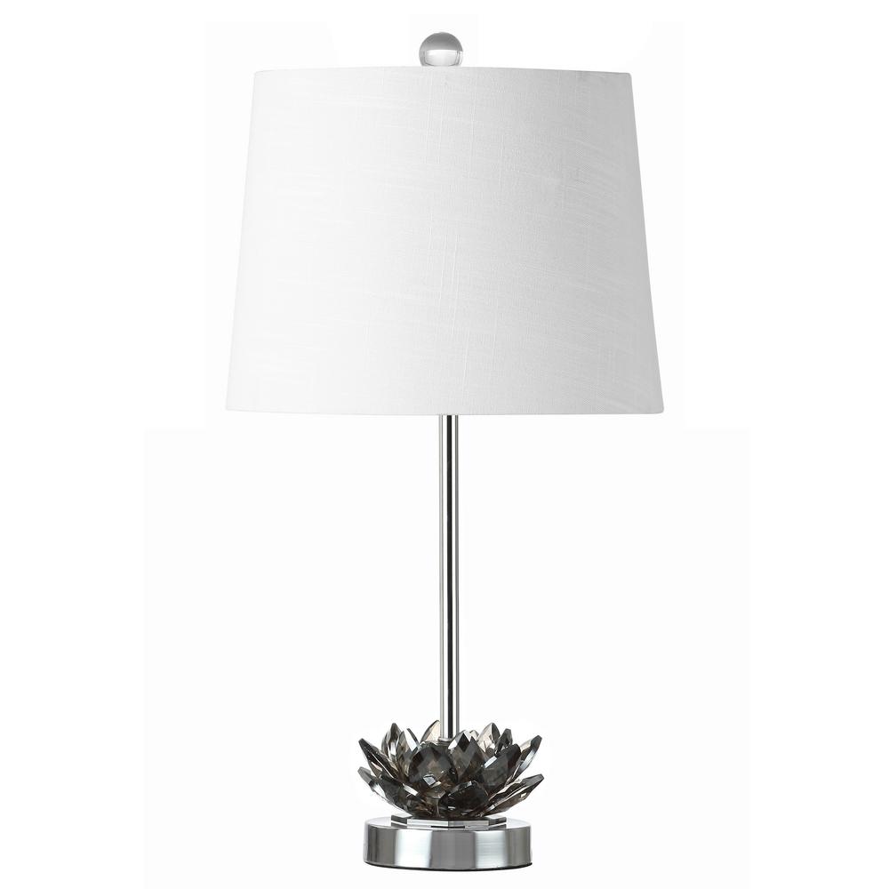 chrome and grey table lamp