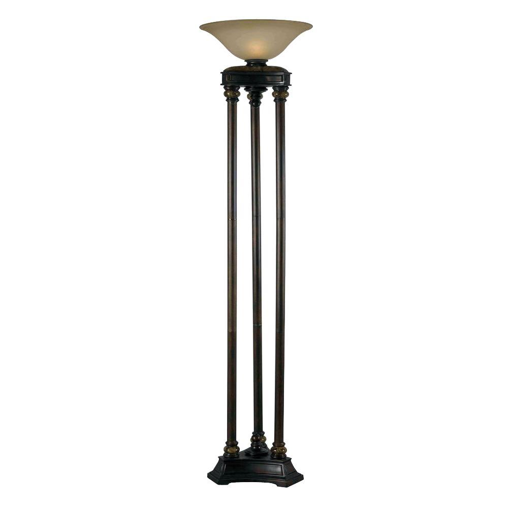 Kenroy Home Colossus 72 In Oil Rubbed Bronze 3 Pole Torchiere With Marble Accent