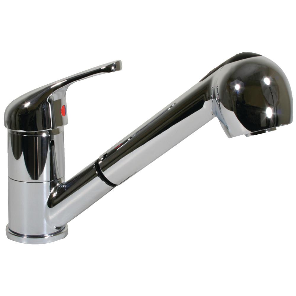 Single Lever Galley Faucet With Pull Out Sprayer 5 Ft Chrome Flex Single Lever Galley Faucet With Pull Out Sprayer 5 Ft Chrome Flex Hose 14000 The Home Depot