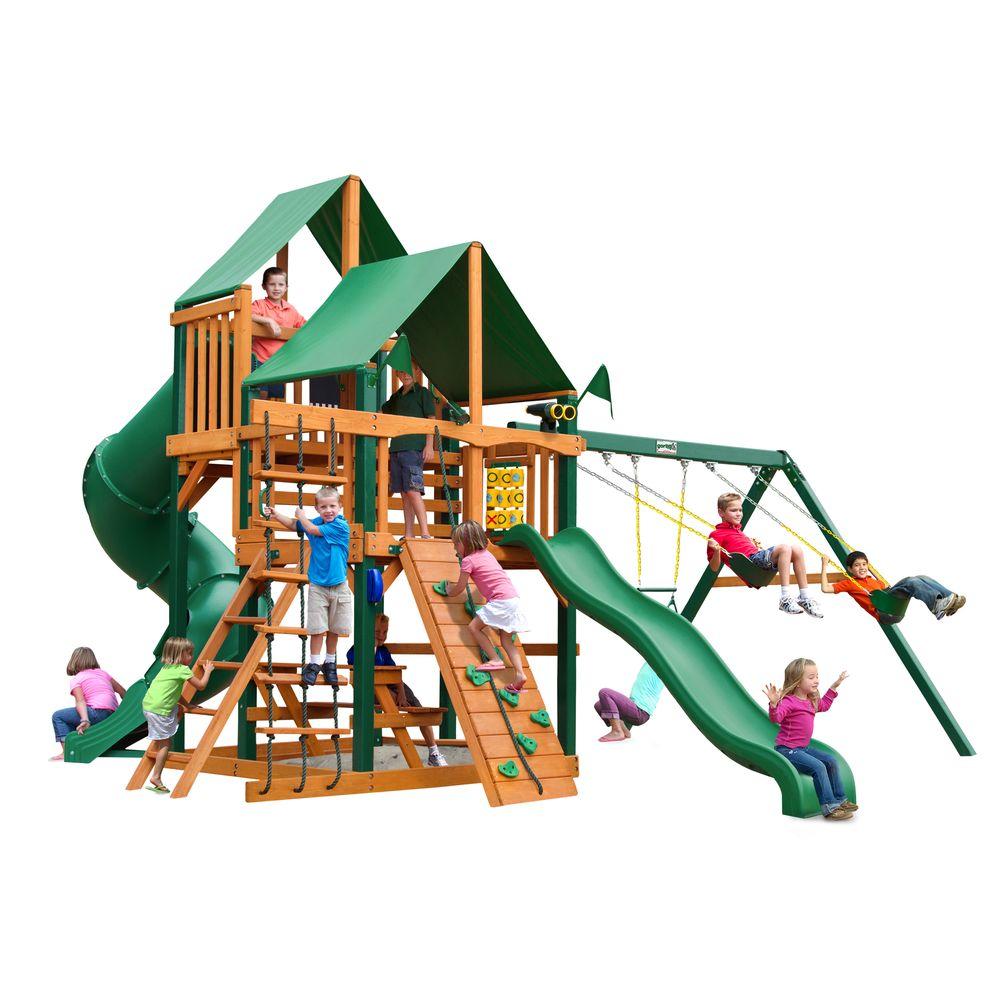 Gorilla Playsets Chateau with Timber Shield and Sunbrella Canvas Forest