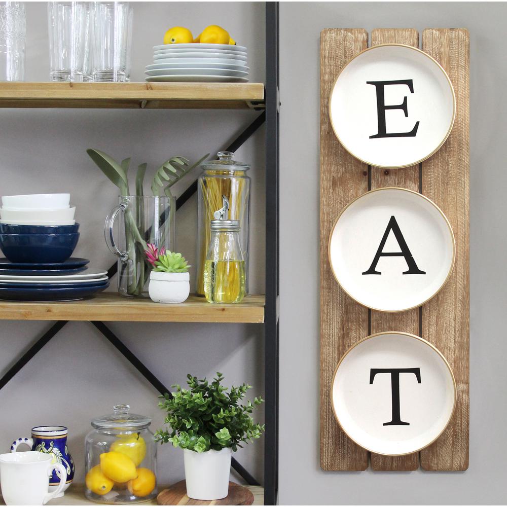 Stratton Home Decor Planked Eat Sign S12897 The Home Depot