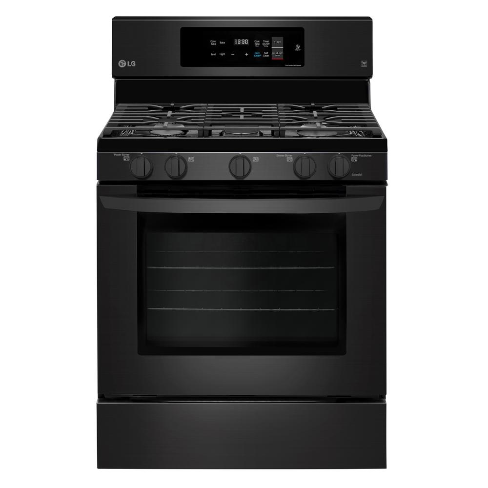 LG Electronics 5.4 cu ft. Gas Range with Self-Cleaning in Matte Black Stainless Steel, Printproof Matte Black Stainless Steel was $1249.0 now $848.0 (32.0% off)