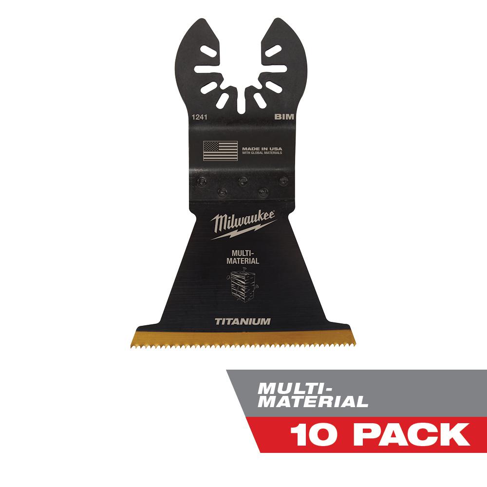 Milwaukee Tool OPEN-LOK 2-1/2" TITANIUM CHARGED Bi-Metal Multi-Material Multi-Tool Blades 10PK