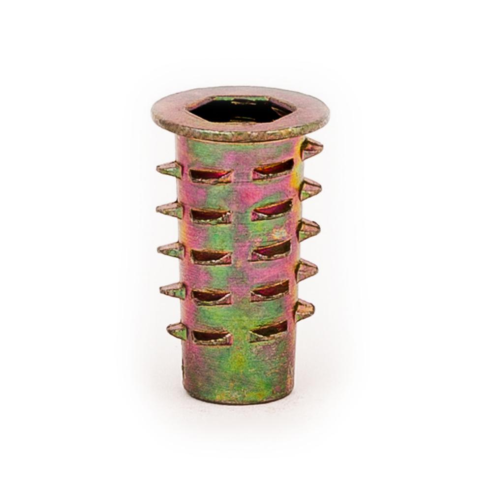 EZ LOK Threaded Insert for Soft Wood, Hex Drive, Flanged, Die Cast