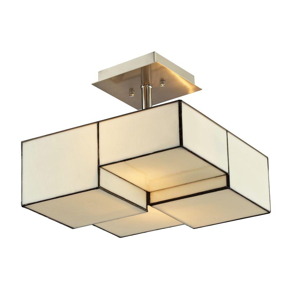Titan Lighting Braque Collection 2 Light Brushed Nickel Semi Flush