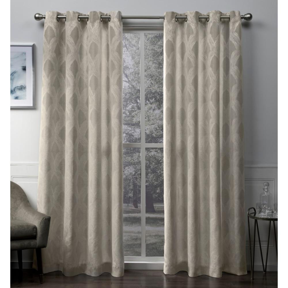Dorado Natural Geometric Textured Linen Jacquard Grommet Top Window