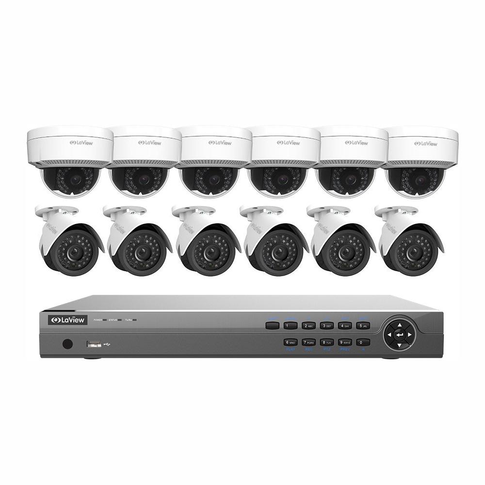 Laview 16 Channel Full Hd Ip Indoor Outdoor Surveillance 3tb Nvr System 6 Bullet And 6 Dome 1080p Cameras Free Remote View Lv Knd996p1612d66 T3 The Home Depot