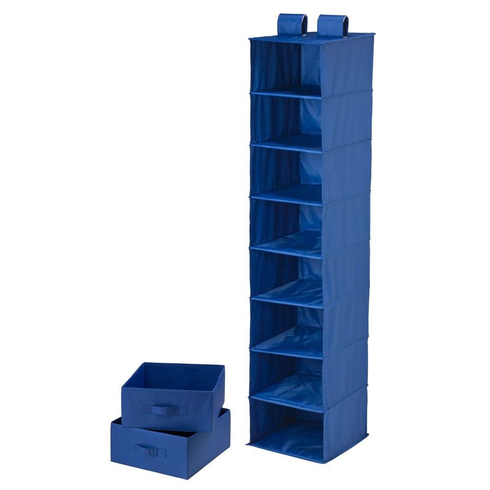 Honey Can Do 8 Shelf Blue Polyester Hanging Organizer With 2 Drawers