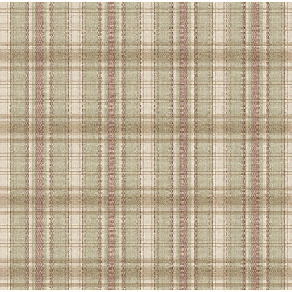 Chesapeake Sunny Sage Plaid Wallpaper SampleCCB130418SAM