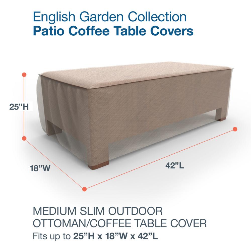 Budge English Garden Medium Slim Patio Ottoman Coffee Table Covers P4a03pm1 The Home Depot