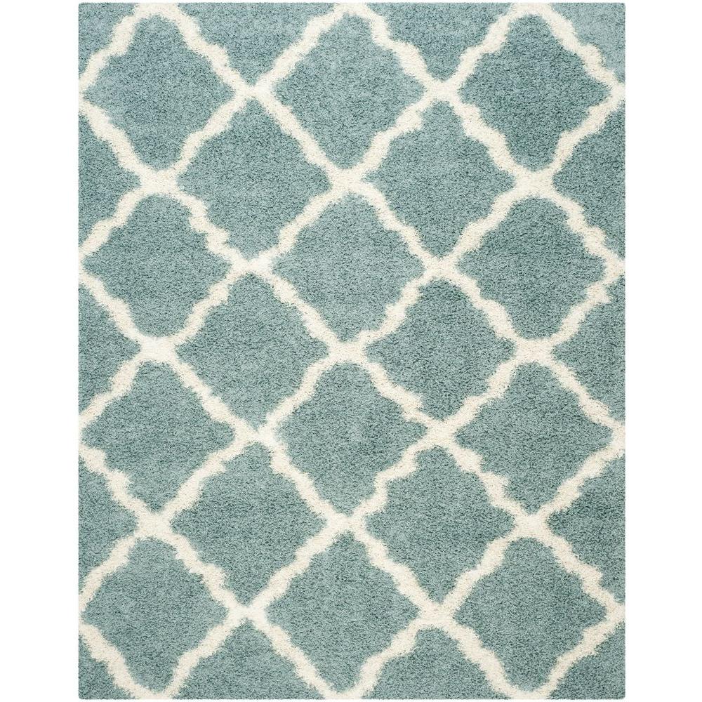 Safavieh Dallas Shag Seafoam/Ivory 8 ft. x 10 ft. Area Rug-SGD257C-8 ...