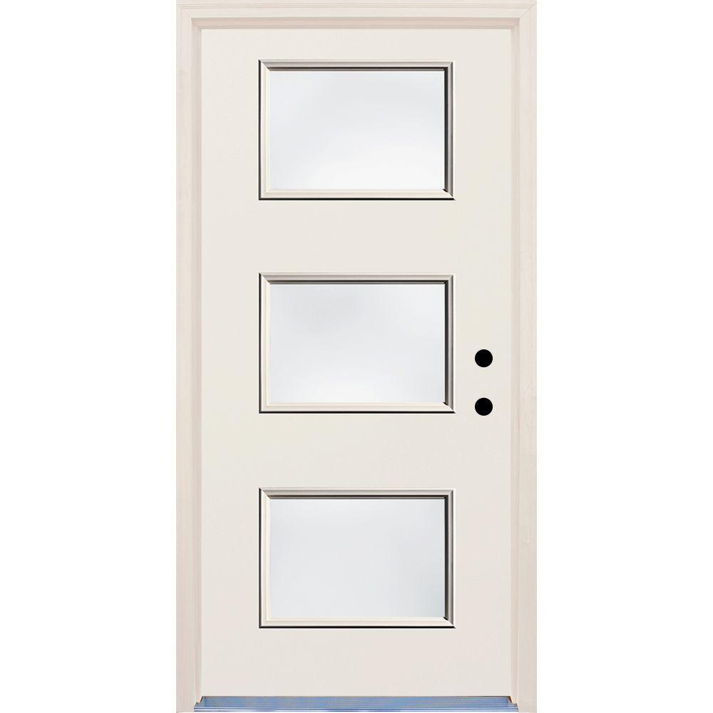 Builders Choice 36 In X 80 In Left Hand 3 Lite Clear Glass