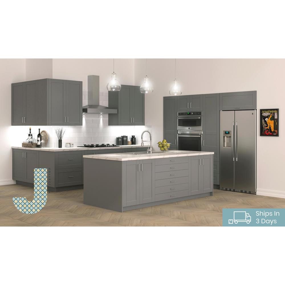 J Collection Shaker Assembled 18 In X 94 5 In X 24 In Pantry Cabinet With Four Inner Drawers In Gray Tt40182494 5i4 Gs The Home Depot