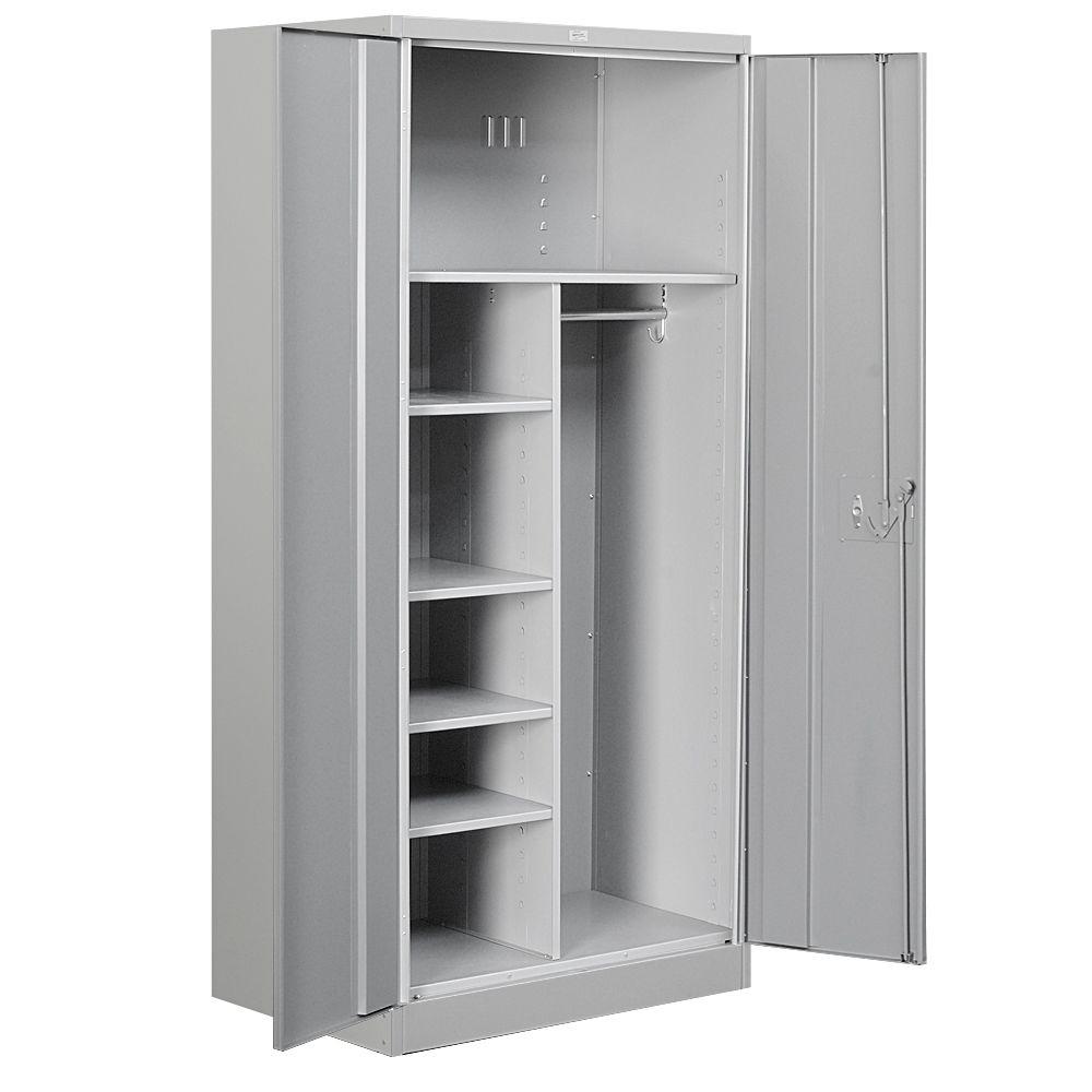 Salsbury Industries 36 In W X 78 H 24 D Combination Heavy Duty Storage Cabinet Assembled Gray