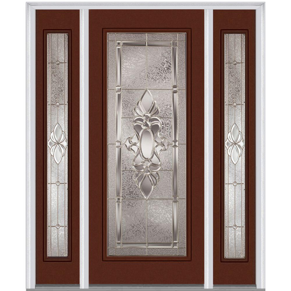 Single Door With Sidelites Steel Doors Front The Home Depot 60 In X 80 Heirloom Master Right Hand Inswing Full Lite Decorative