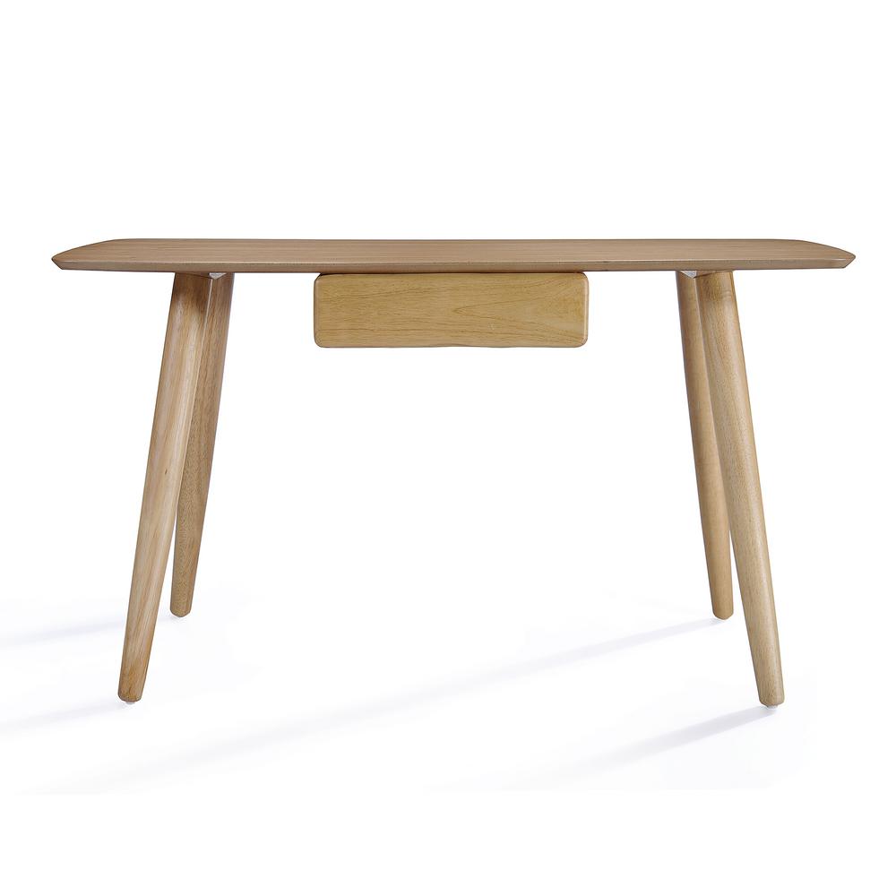 Kiersten Natural Brown Wooden Study Table With Drawer