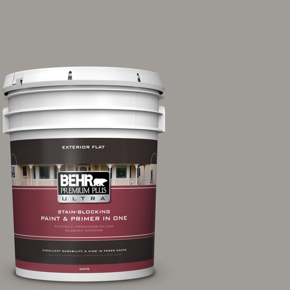 BEHR Premium Plus Ultra 5 Gal BNC 17 Casual Gray Flat Exterior Paint   Casual Gray Behr Premium Plus Ultra Paint Colors 485405 64 1000 