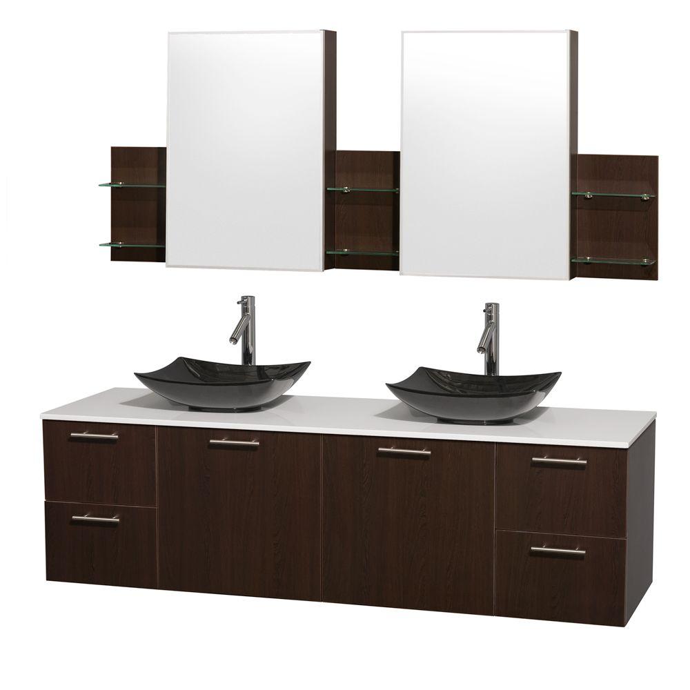 Wyndham Collection Amare 72 In Double Vanity Espresso With Solid Wyndham Collection Amare 72 In Double Vanity Espresso With Solid Surface Top