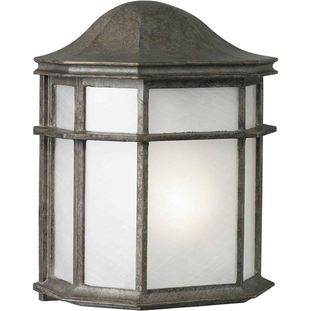 Forte Lighting 1 Light Outdoor River Rock Wall Lantern Sconce With