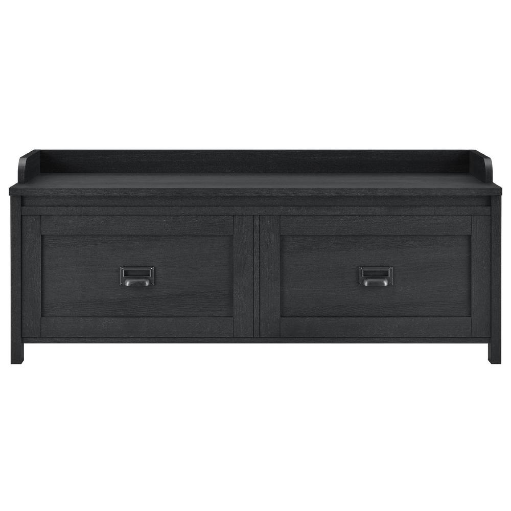 Entryway Benches Trunks Furniture The Home Depot Brownwood Black Entryway Storage Bench