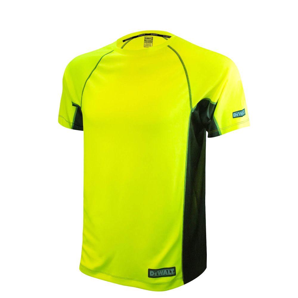 DEWALT Men's Large High Visibility Green 2-Tone Non-Rated Short Sleeve ...