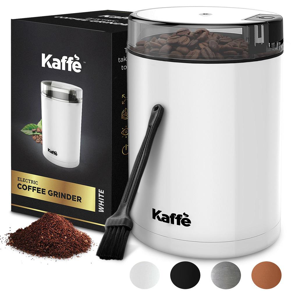 Kaffe 3 oz. White Electric Coffee Grinder with Easy On/Off Button ...