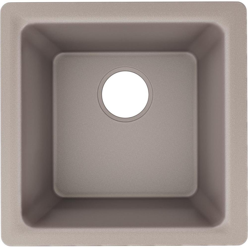 Elkay Quartz Luxe DropIn/Undermount Composite 16 in. Bar Sink in SilvermistELX1616SM0 The