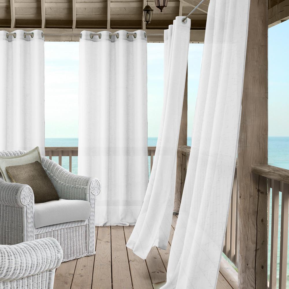 Elrene Bali Sheer Indoor Outdoor Window Curtain With Tieback