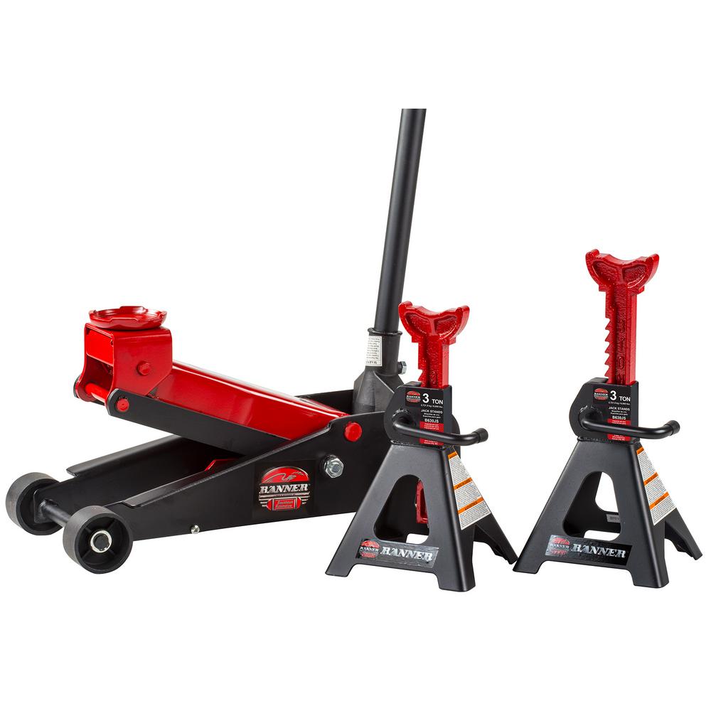Banner 3 Ton Garage Jack With 3 Ton Jack Stands B630js The Home