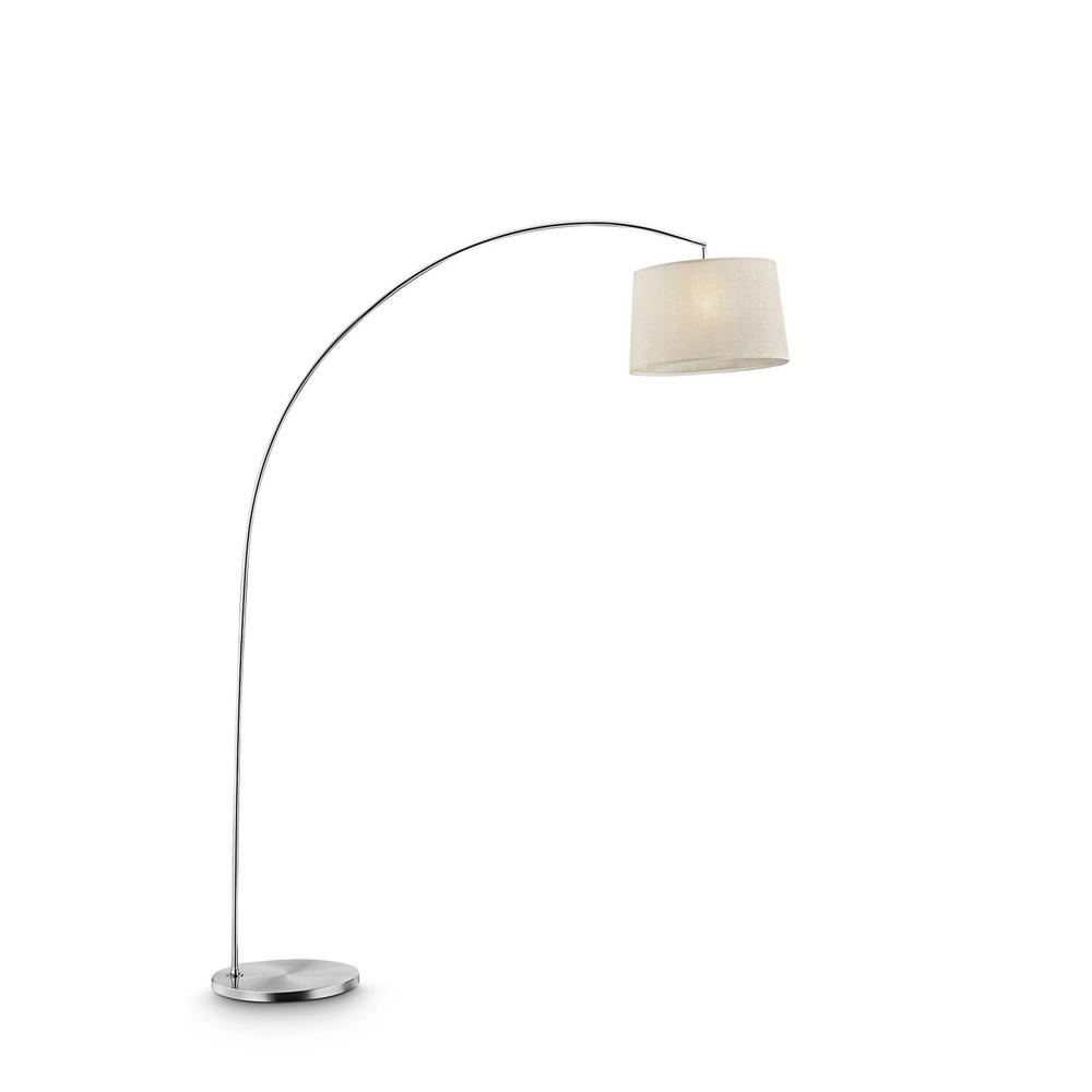 Ore International Oma 84 5 In Beige Shade Silver Arch Floor Lamp
