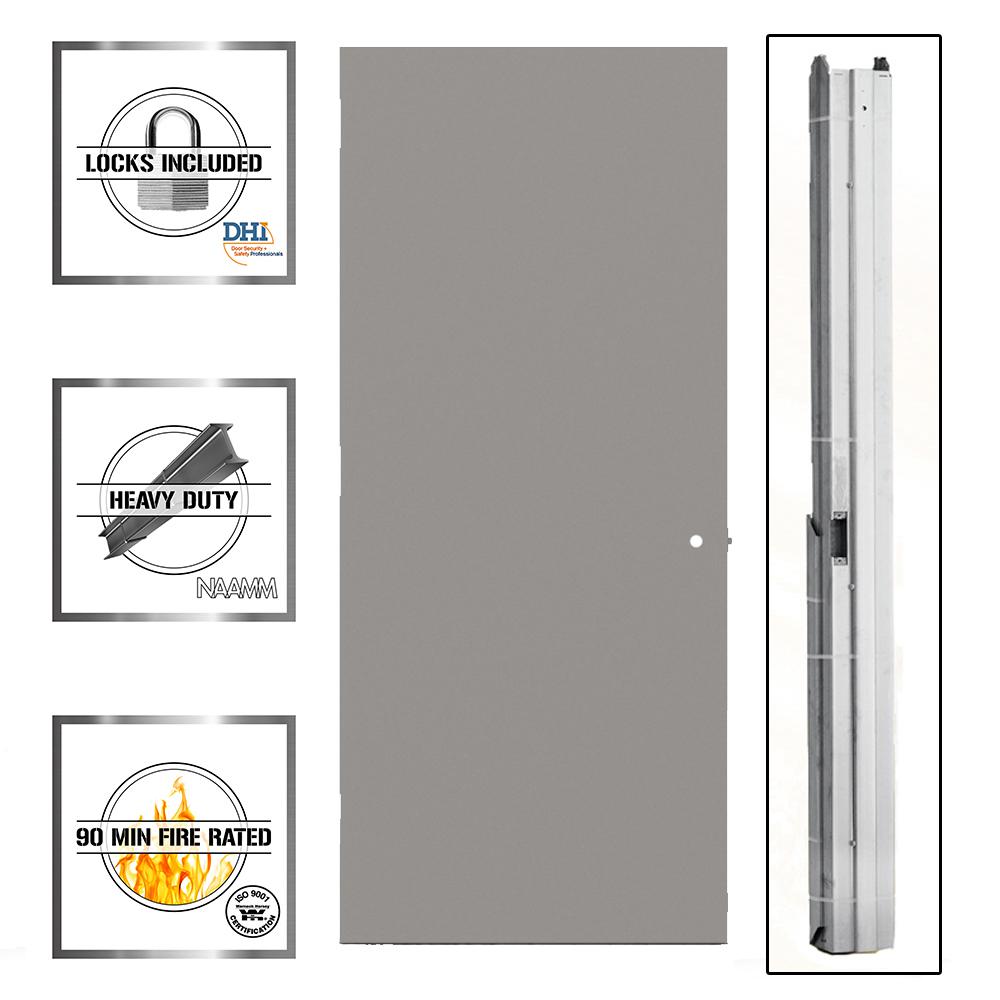 L I F Industries 30 In X 80 In Gray Right Hand Flush Entrance