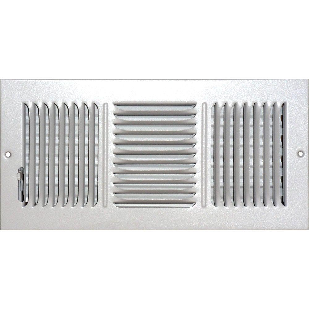 Speedi Grille 14 In X 6 In Ceiling Sidewall Vent Register White With 3 Way Deflection