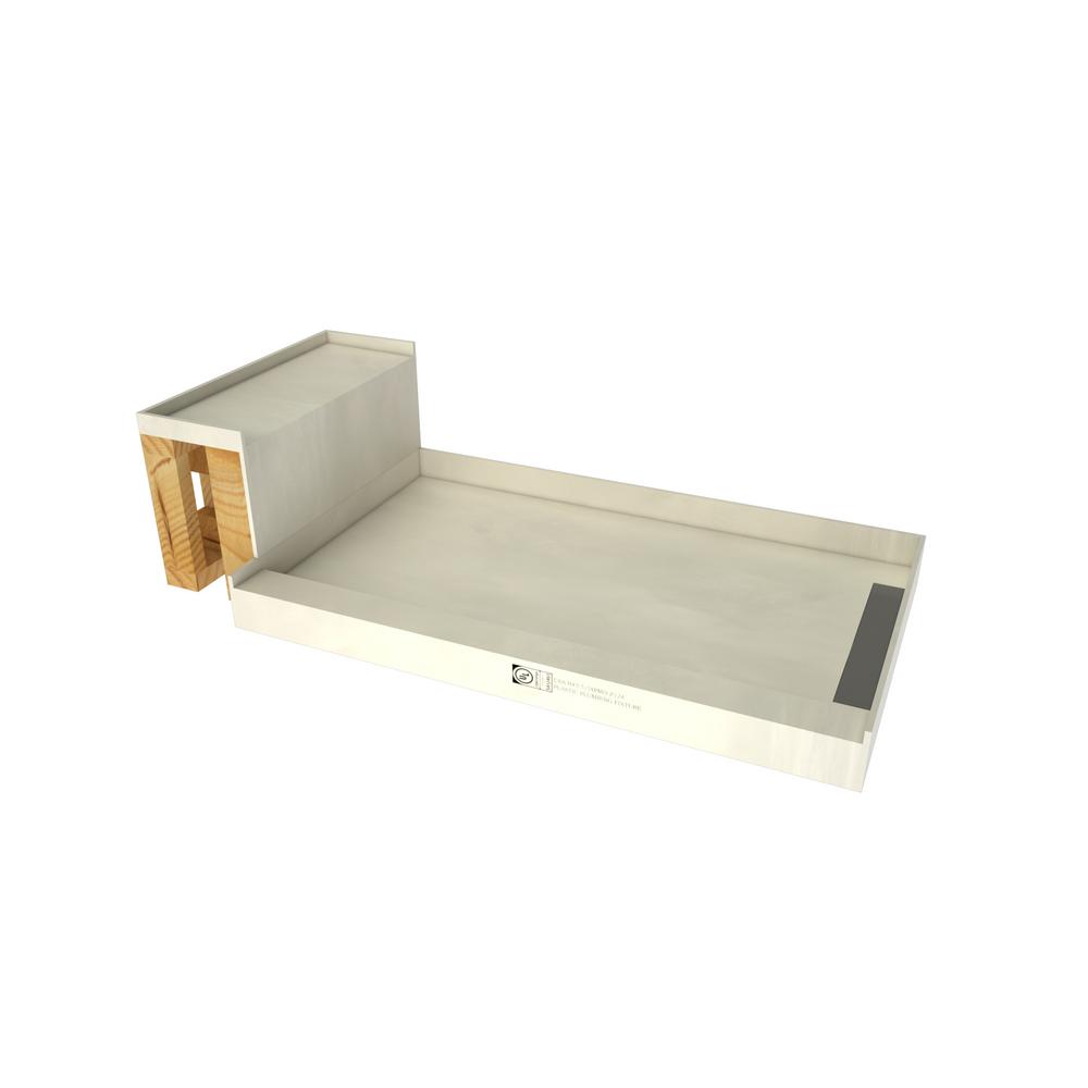 Tile Redi Base N Bench 36 In X 60 In Single Threshold Shower Base And Bench Kit With Right Drain And Tileable Grate Wf3648r Rb36 Kit The Home Depot