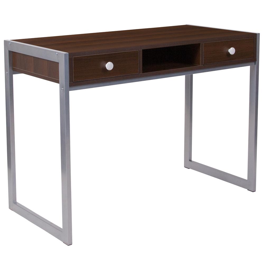 Dark Wood Grain Computer Desk