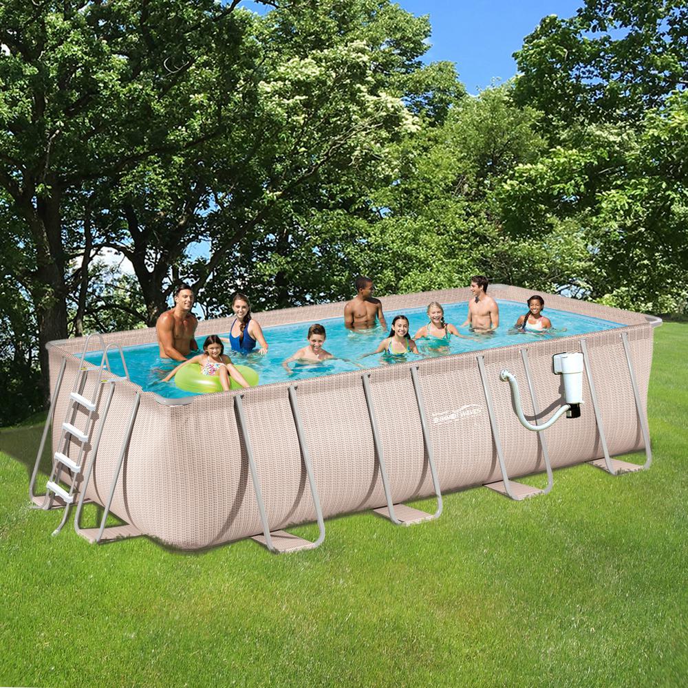 Summer Waves Elite 9 ft. x 18 ft. Rectangular 52 in. Deep Metal Frame