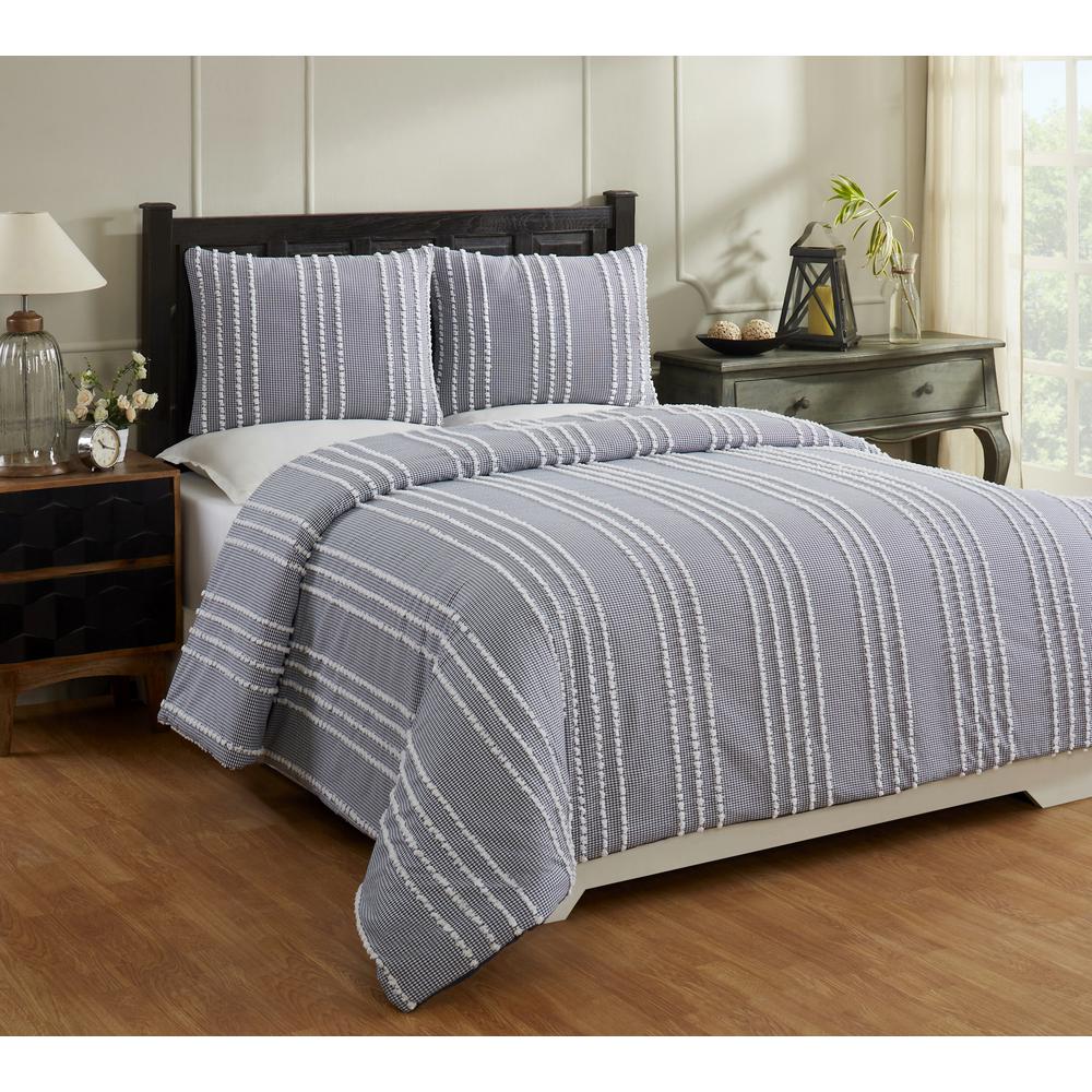 Better Trends Winston 104 In X 90 In Navy King Comforter With 20