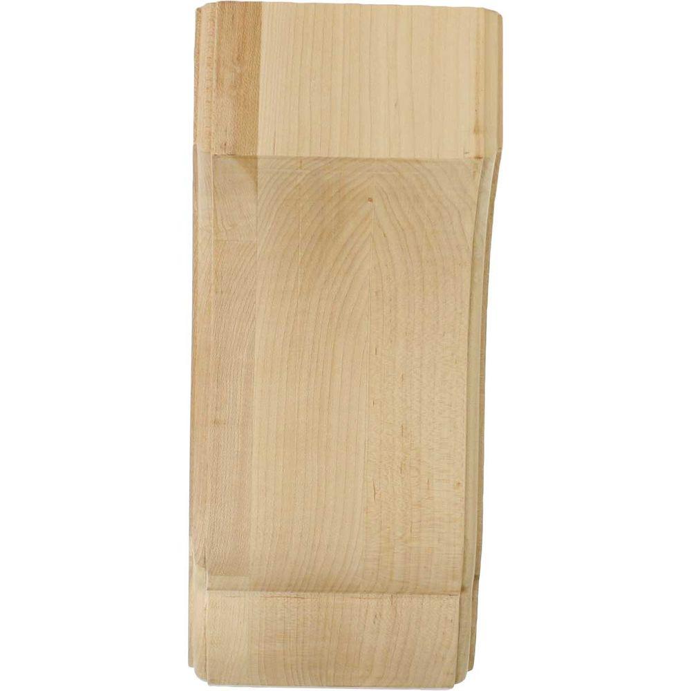 12 1//4 x 3 1//2 x 8 inches Single Unfinished Athens Mission Corbel in Soft Maple Dimensions